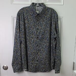 Jogal Elegant Floral Women's Blouse - Blue and Yellow.  Size Large. NWT